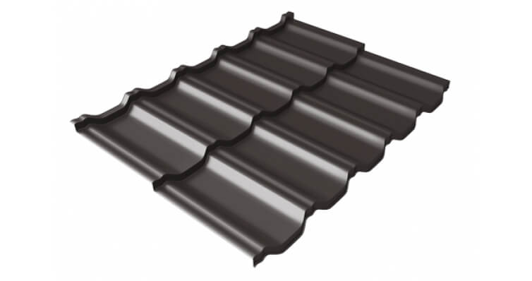 Металлочерепица модульная kvinta uno GL 0.5 Rooftop Бархат RR 32 темно-коричневый