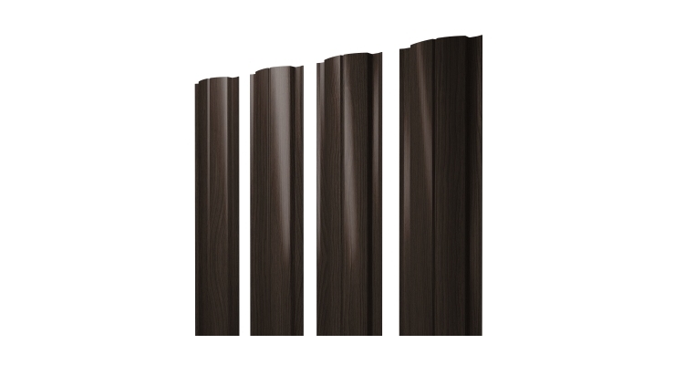 Штакетник Полукруглый Slim с прямым резом 0,45 Print Elite Coffee Wood TwinColor