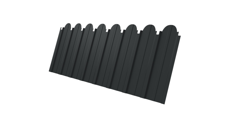 Профнастил С10A фигурный GL 0,5 Rooftop Бархат RAL 7016 антрацитово-серый