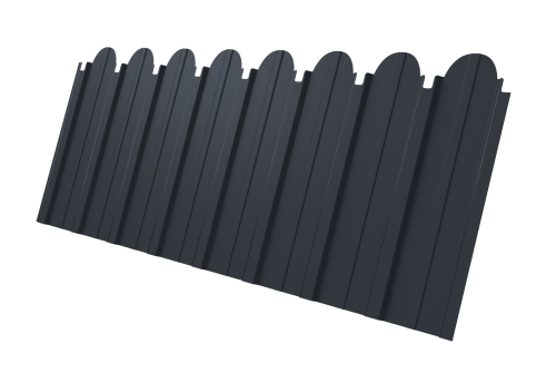 Профнастил С10A фигурный 0,45 PE-Double RAL 7024 мокрый асфальт