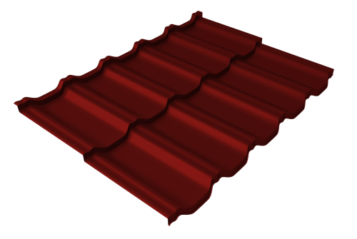 Профиль волновой модульный квинта uno GL c 3D резом 0,45 PE RAL 3011 коричнево-красный