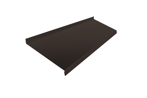 Отлив простой 200 0,5 Satin с пленкой RR 32 темно-коричневый (2м)