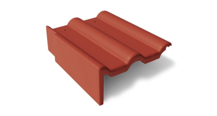 Боковая цементно-песчаная черепица Braas Франкфуртская левая, вишня