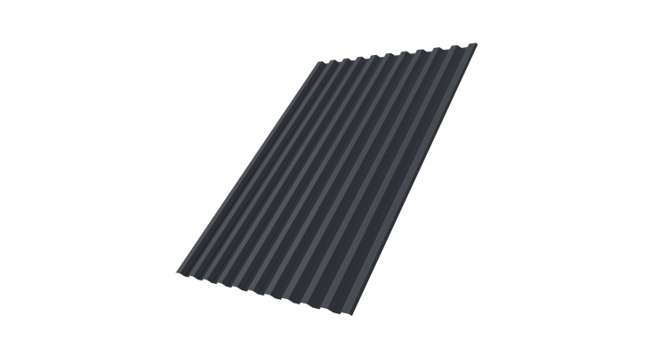 Профнастил С21R Grand Line 0,5 PurPro RAL 7024 мокрый асфальт