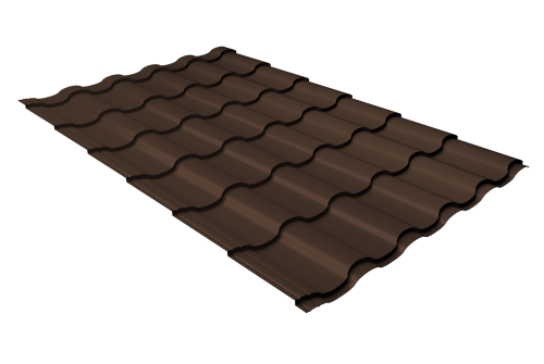Металлочерепица кредо Grand Line 0,45 Drap TX RAL 8017 шоколад