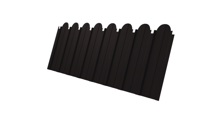 Профнастил C10A фигурный Grand Line 0.5 GreenCoat Pural BT, matt с пленкой RR 33 черный