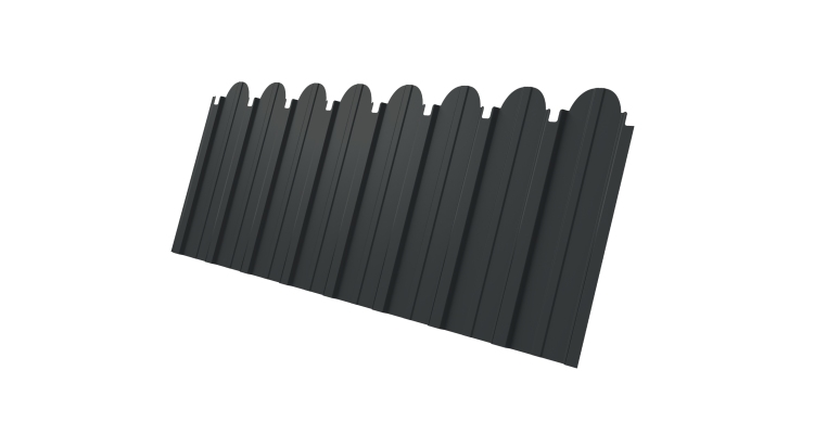 Профнастил C10A фигурный 0,5 PurPro Matt 275 RAL 7016 антрацитово-серый