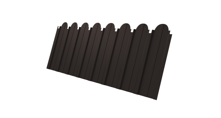 Профнастил C10A фигурный 0,45 PE-Double RR 32 темно-коричневый