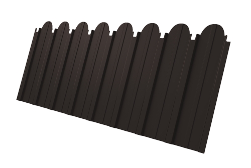 Профнастил C10A фигурный 0,45 PE-Double RR 32 темно-коричневый