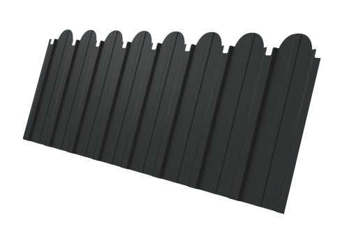 Профнастил C10A фигурный 0,45 PE-Double RAL 7016 антрацитово-серый