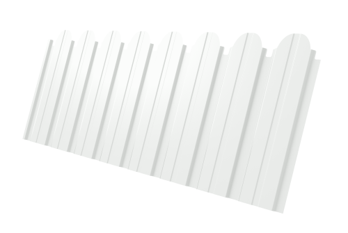 Профнастил C10B фигурный 0.45 PE-Double RAL 9003 сигнальный белый