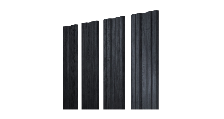 Штакетник Twin с прямым резом 0.45 Print Premium Grey Wood TwinColor