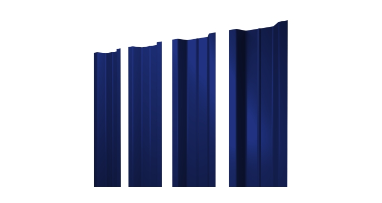 Штакетник П-образный В с прямым резом 0,45 PE RAL 5002 ультрамариново-синий