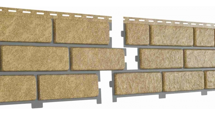 Фасадная панель Стоун-Хаус Кирпич Песочный (декор. шов)