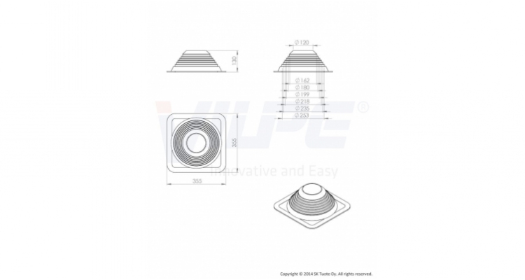 Резиновый уплотнитель Roofseal no-4/7 (150-280)