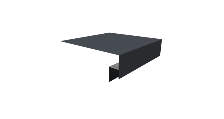 Планка околооконная сложная Экобрус Grand Line 250х50х25 0,45 Drap TwinColor RAL 7024 мокрый асфальт (2м)