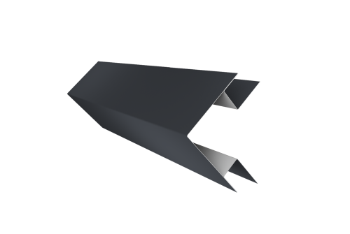 Угол внешний сложный 75х75 0,5 Satin с пленкой RAL 7024 мокрый асфальт (3м)