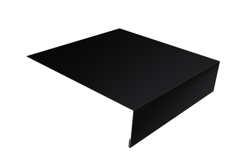 Планка лобовая/околооконная простая 190х50 0,5 Satin Matt RAL 9005 черный (2м)